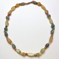 Vintage Beggars Bead Stone Necklace 20″ Barrel Clasp