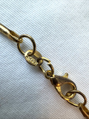 18KT GP gold plate snake chain gold Vtg pendant Minimalist Seed Life Resin Charm