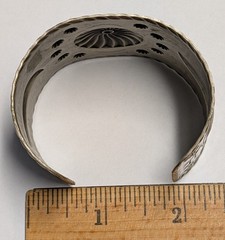 Native American Cuff Bracelet ~ Navajo Vintage Jewelry ~ Nickel Silver ~ Bell