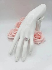 4.25Ct Lab Created Radiant Cut Pink Sapphire 14K White Gold FN Engagement Ring