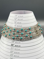 Vintage Taxco Sterling Mesh Link Necklace(14in) & Bracelet (6.75in) Set 130.87gm