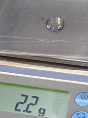 Vintage 14k white gold Diamond & Tanzanite ring