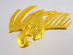 Vintage Givenchy Paris Large Goldtone Metal Bird Pin Macaw Parrot Brooch 3.25 In