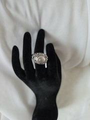 Sterling Silver 925 Moonstone Amethyst Ring Ornate Sz 9.75