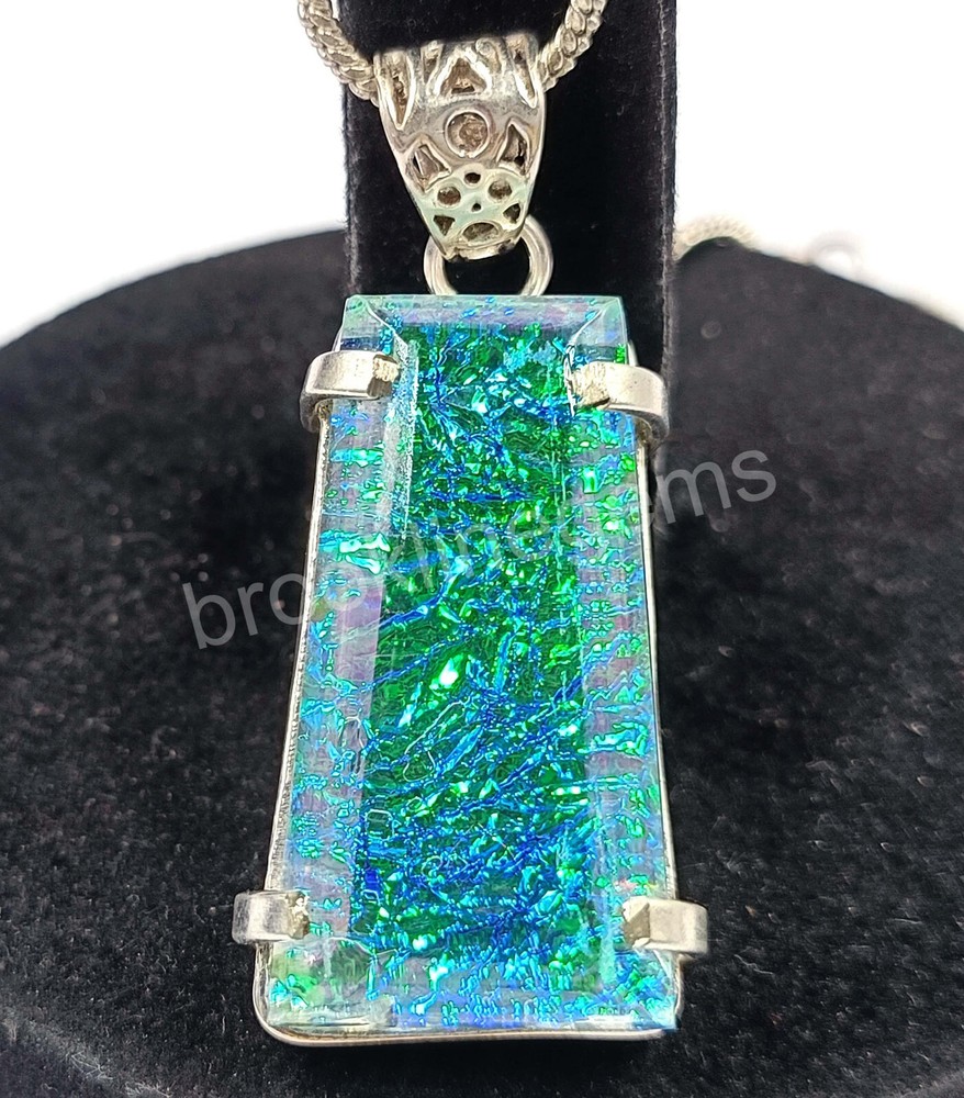 64.75 CT Fancy Natural Ammolite Opal Doublet 925 Silver Pendant EGL Gems 5ARA