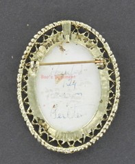 Hand Painted Flower Brooch Pin or Pendant – Goldtone
