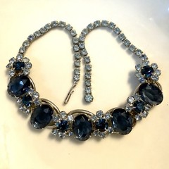 Juliana D&E Verified Sapphire & Baby Blue Rhinestone 5-Link Necklace Ref # 63