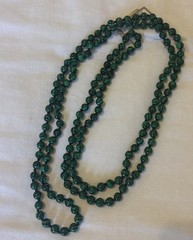 Vintage Malachite Green Stone Necklace Knotted 30” NWT