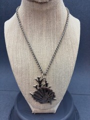 Nautical Pendant Necklace Silver Shell Starfish Coral Beach Vacation Travel