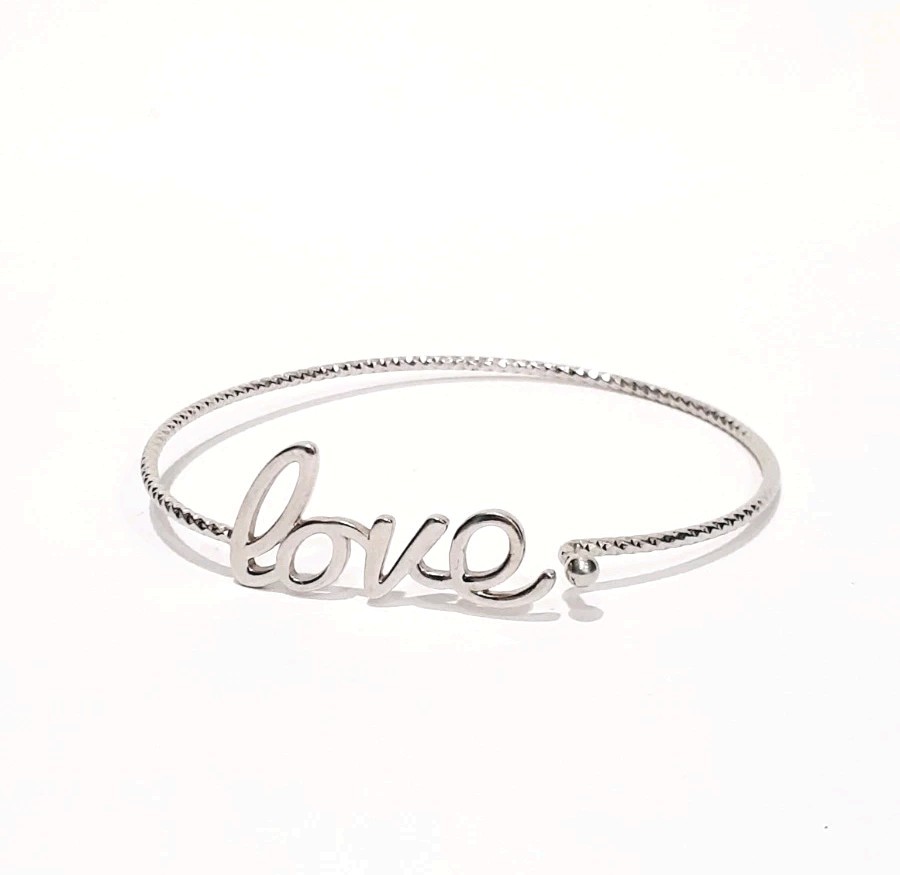 Vintage 925 LOVE Bangle Bracelet Estate Collection SEE DESCRIPTION