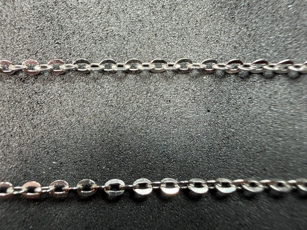 1.91g Vintage Sterling Silver 925 Oval Link Chain Necklace 18 in M