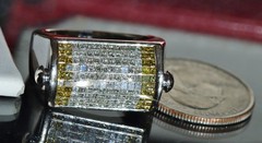 14k w/gold sz 10 ring 1.75ct natural & treated diamond invisible set 15.5gr C-73