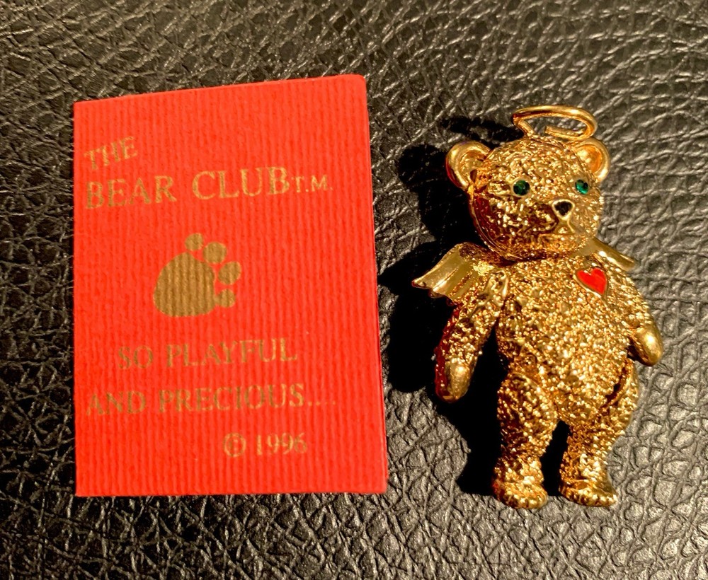 Batya gold-tone articulated angel bear brooch