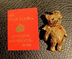 Batya gold-tone articulated angel bear brooch