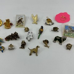 Vintage Animal Enamel Pin Lot Birds Panda Wildlife Cloisonne Gold (PIN-1)