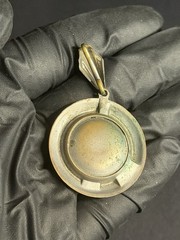 Antique Tri-Folding Locket Photo Frame Pendant Silver Tone Latch 1-1/2″ Vintage