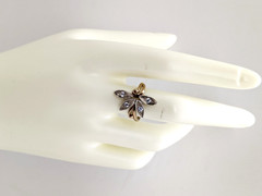 Vintage Luxury RING Silver 925 Flower with chic inserts -size: 9US (19mm)| UA #3