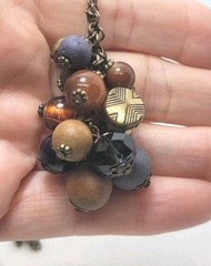 Vintage Bronze Chain Necklace Pedant 30in.
