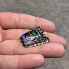Celiane & Ron Dunetz Sterling Silver Enamel Shield Pendant