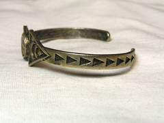 …Silver Tone, Crystal Winchester 9mm Luger Shell Design Cuff Bracelet…