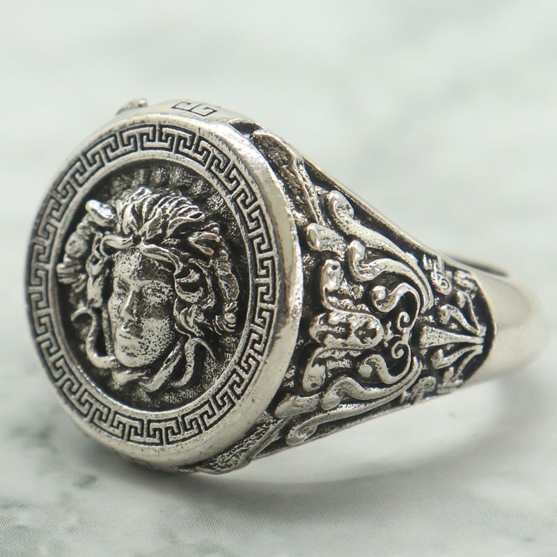 Buy 3 Get 1 Free Medusa Gorgona Snake Head Greek Antique Silver Rings