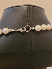 Beautiful Faux Pearls with a Large Pearl & Diamond Like Spacers, Asymmetrical