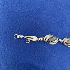Vintage Bracelet Signed Sorrento Sterling Silver With Hematite Stones