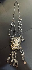 Elegant Vintage Style Necklace features Antique Natural White Stones