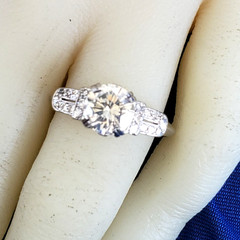 Original EARTH MINED DIAMOND Deco 2ct Engagement Ring Vintage PLATINUM Solitaire