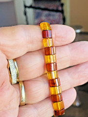 Genuine Baltic Amber Bracelet Vintage Butterscotch Egg Yolk Honey Cognac Polish