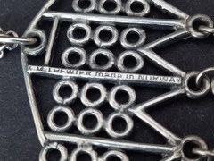 Vintage necklace/ pendant design K.M.J. Pewter Norway MCM 1960-1970s