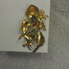 Lunch at the Ritz Earrings Jungle Preserve Signed Clip On