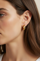 Chunky Gold Hoop Earrings Dome Style Thick Huggies Minimalist Everyday Jewelry