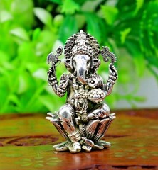 925 sterling silver Gorgeous Lord Ganesha statue, figurine, puja article su213