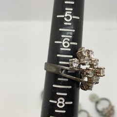Vintage 925 Sterling Silver & Cubic Zirconia Waterfall Design Ring varied sizes
