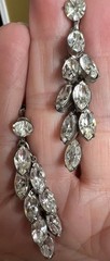 Vintage Weiss 3 Piece necklace and earring set Clear Round & Marquise rhinestone