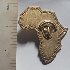“JJ” Jonette Jewelry ‘Africa Egypt Face Continent’ Pin Brooch
