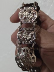 Antique German Silver Plated Trachten Chain Belt Wilkens 100 Crocodile Mark 44″
