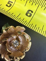 1997 RJ Graziano Princess Diana England’s Rose Brooch Signed Rhinestone