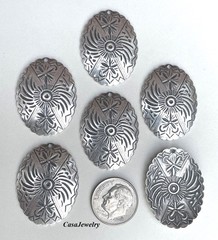 #3516 LARGE ANTIQUED STERLING SILVER PLATED OVAL PENDANT/ER W/TOP HOLE- 6 Pc Lot
