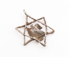 925 Sterling Silver Vintage Pendant Star Of David Moses 10 Commandments PT25941