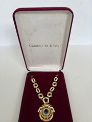 JBK Camrose & Kross Jackie Kennedy Enamel Necklace 21″ 28.32g Box COA