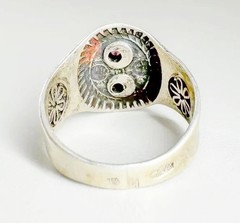 Vintage ring ,made in the USSR , 875 silver,gold plated,ruby ​​/ Size – 8 / USSR