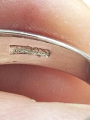 Silver Tone Ring Crossover Wrap Flared Bars 6 Crystals 1 Inch Size 6.75