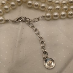 VINTAGE SIGNED GRAZIANO HAND KNOTTED FAUX PEARLS 61-64.5” CLASSY NECKLACE READ*