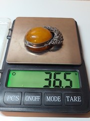 Silver brooch 900 try .with natural amber. Brooch Peacock Tail . made to order .