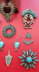 Vintage Southwest Native American Costume Souvenir Wearable Jewelry Lot