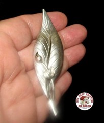 Vintage Frosted Silver Tone Leaf Brooch Rose Bud Floral Costume Jewelry Pin VGC