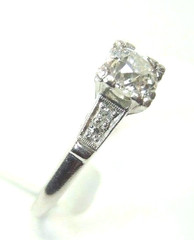 Antique Art Deco Diamond Engagement Platinum Ring Size 6 UK-L1/2 EGL USA