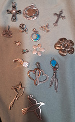 16pc Silver Tone Metal Charm & Pendant Mixed Lot, Assorted Designs